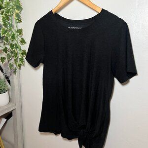 Beyond Yoga Black Side Tie Short Sleeve Top Size S